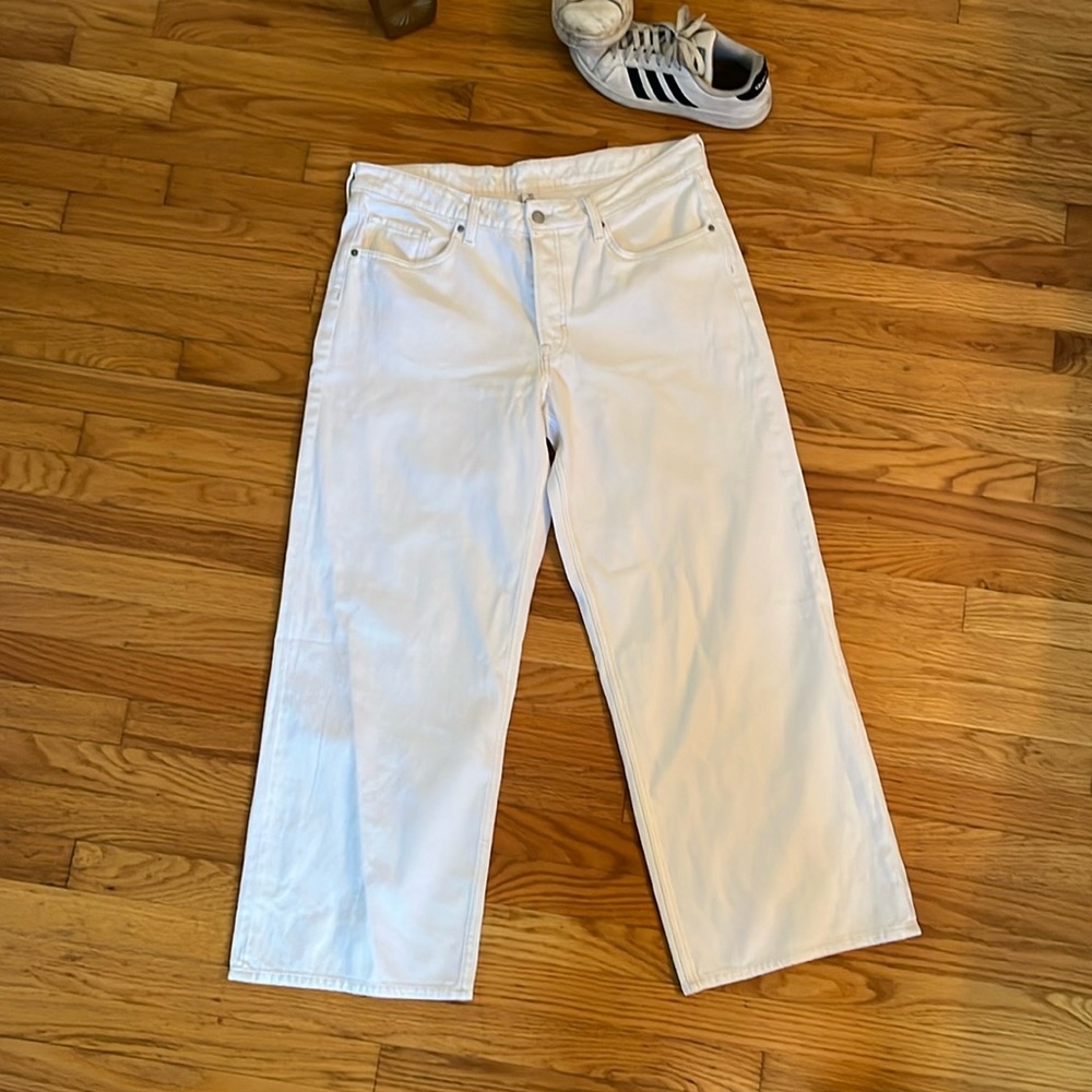 & Denim White Wide Leg Jeans | Sz 12